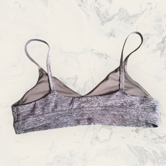 ALO Yoga Alosoft Keyhole Lounge Bra in Taupe - Picture 3 of 6
